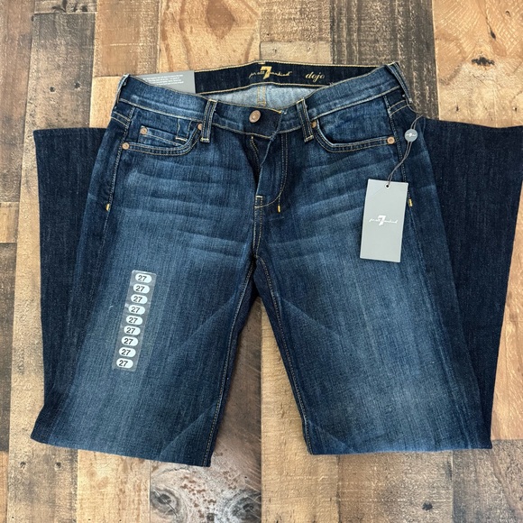 7 For All Mankind Dark Blue Flare Jeans - Picture 1 of 6